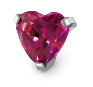 Heart Shaped Gem Threadless End