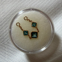 Load image into Gallery viewer, Solid Gold Triple Square Gem Accessory Chain (Various Gems) - Limited Release