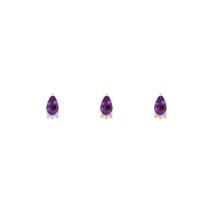 Leia Pear Amethyst Threadless End