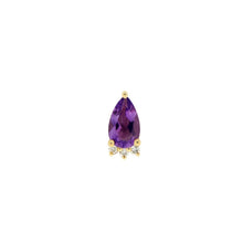 Load image into Gallery viewer, Leia Pear Amethyst Threadless End