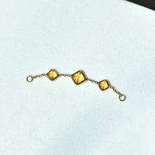 Load image into Gallery viewer, Solid Gold Triple Square Gem Accessory Chain
