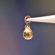 Load image into Gallery viewer, Solid Gold Citrine Briolette Charm