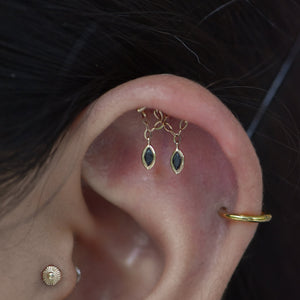 Delphine - Black CZ Threadless End