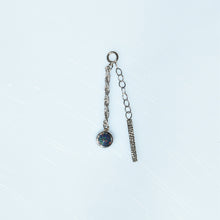 Load image into Gallery viewer, Double Charm with Bezel Gem and Hammered Dangle