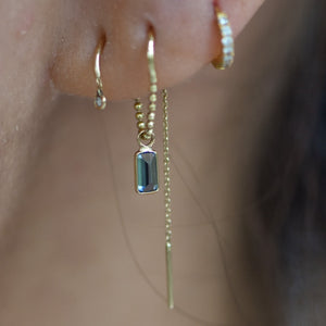 Emerald Cut Faceted Gemstone Bezel Charm