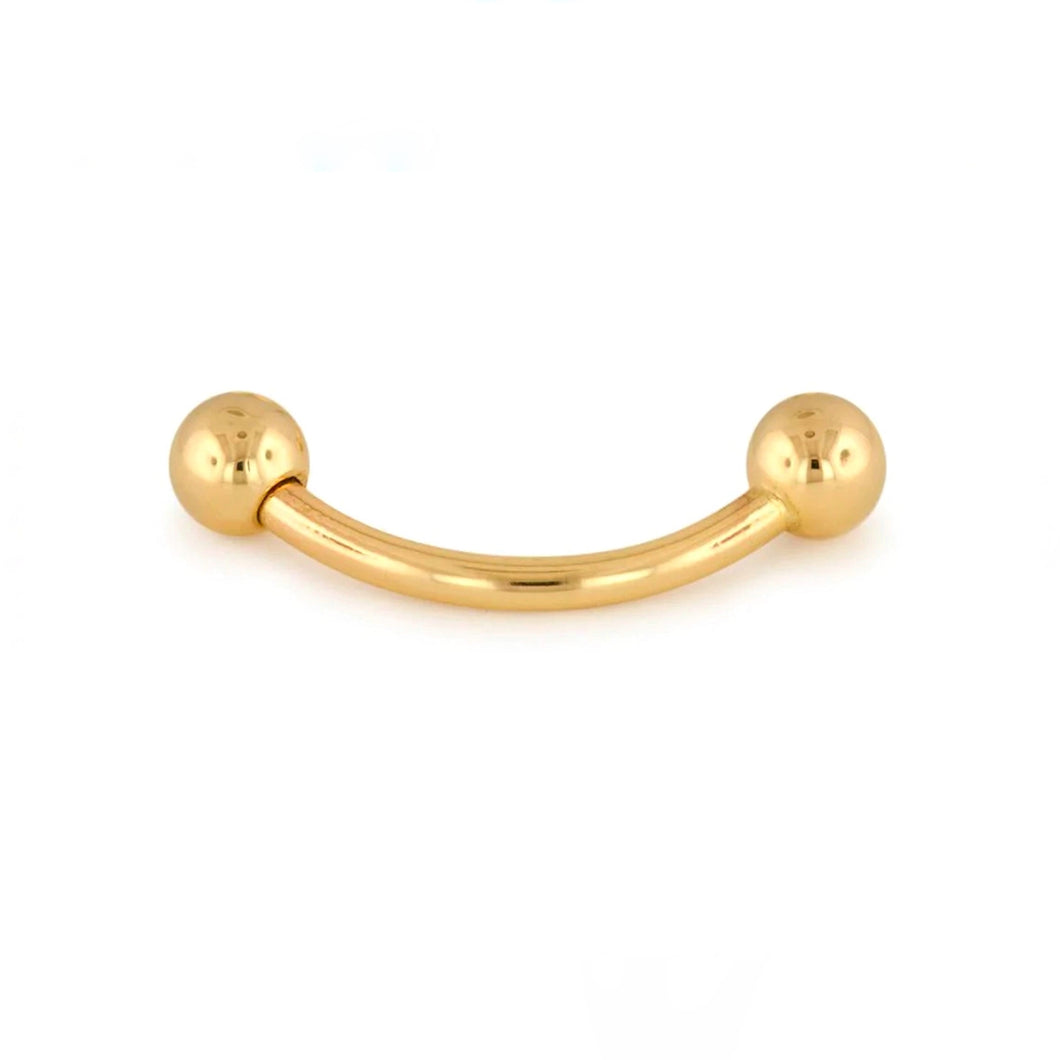 Solid Gold Threadless Curved Barbell