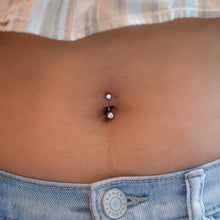 Load image into Gallery viewer, Double Gem J-Curve Navel Barbell