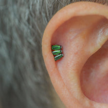 Load image into Gallery viewer, Baguette Cut Fan Cluster Threadless End