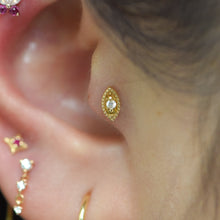 Load image into Gallery viewer, Millgrain Marquise Threadless End (Various Colors)