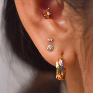 Mishka Prong 3 Diamond Threadless End