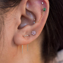 Load image into Gallery viewer, 6 Petal Flower #3 with Faceted Gems Threadless End (Various Colors)