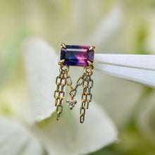 Load image into Gallery viewer, Emerald Cut Winza Sapphire with Chain Drop &amp; Drape Threadless End - Limited Release