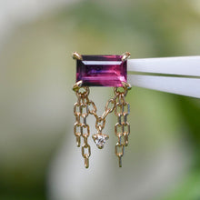 Load image into Gallery viewer, Emerald Cut Winza Sapphire with Chain Drop &amp; Drape Threadless End - Limited Release