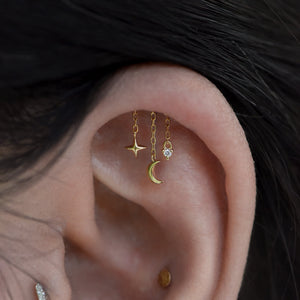 Cassiopeia Bar Threadless End (Various Stones)