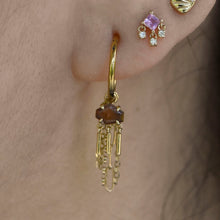 Load image into Gallery viewer, Freeform Faceted Mixed Color Garnet with 3 Bar Dangle Charm One-Of-A-Kind