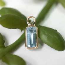 Load image into Gallery viewer, Emerald Cut Faceted Gemstone Bezel Charm