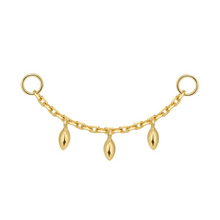 Load image into Gallery viewer, Chain with 3 Dripping Marquise Gold Beads