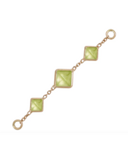 Load image into Gallery viewer, Solid Gold Triple Square Gem Accessory Chain
