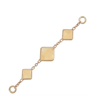 Load image into Gallery viewer, Solid Gold Triple Square Gem Accessory Chain