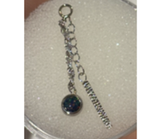 Load image into Gallery viewer, Double Charm with Bezel Gem and Hammered Dangle