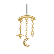 Load image into Gallery viewer, Cassiopeia Bar Threadless End (Various Stones)