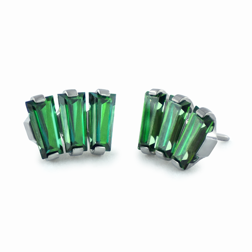 Baguette Cut Fan Cluster Threadless End