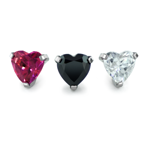Heart Shaped Gem Threadless End