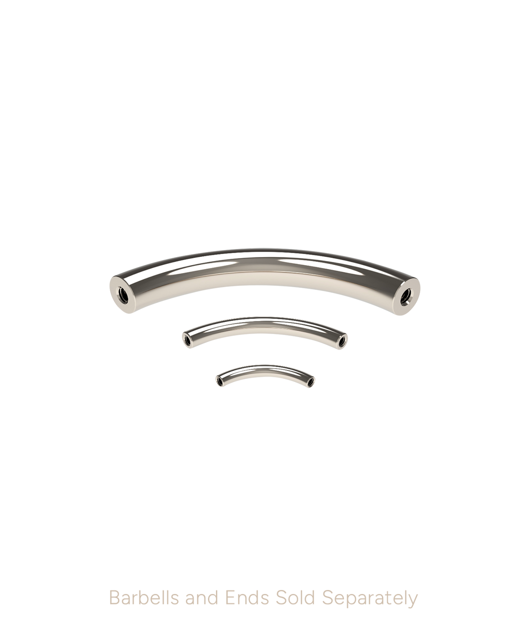 12G Anatometal Titanium Threaded Curved Barbell (Shaft Only)