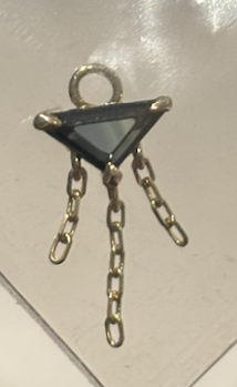 Greenish Blue Sapphire Claw Set 3 Chains Charm Freeform - Limited Run