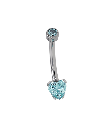 Heart Navel Curve 14G Curved Barbell