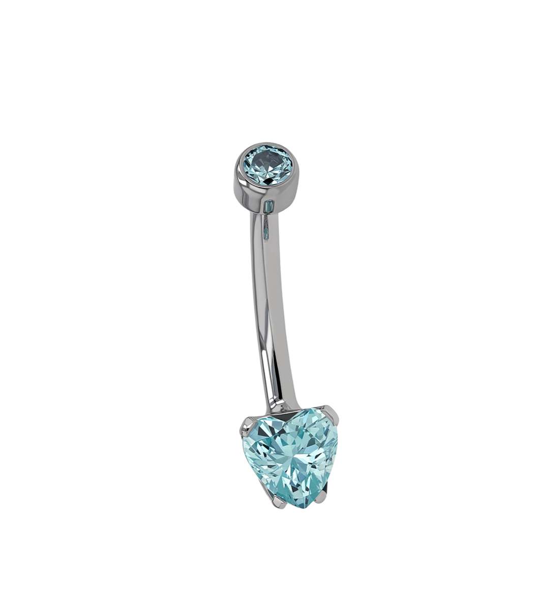 Heart Navel Curve 14G Curved Barbell