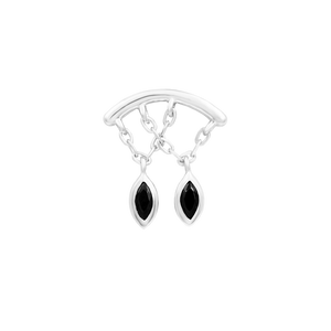 Delphine - Black CZ Threadless End