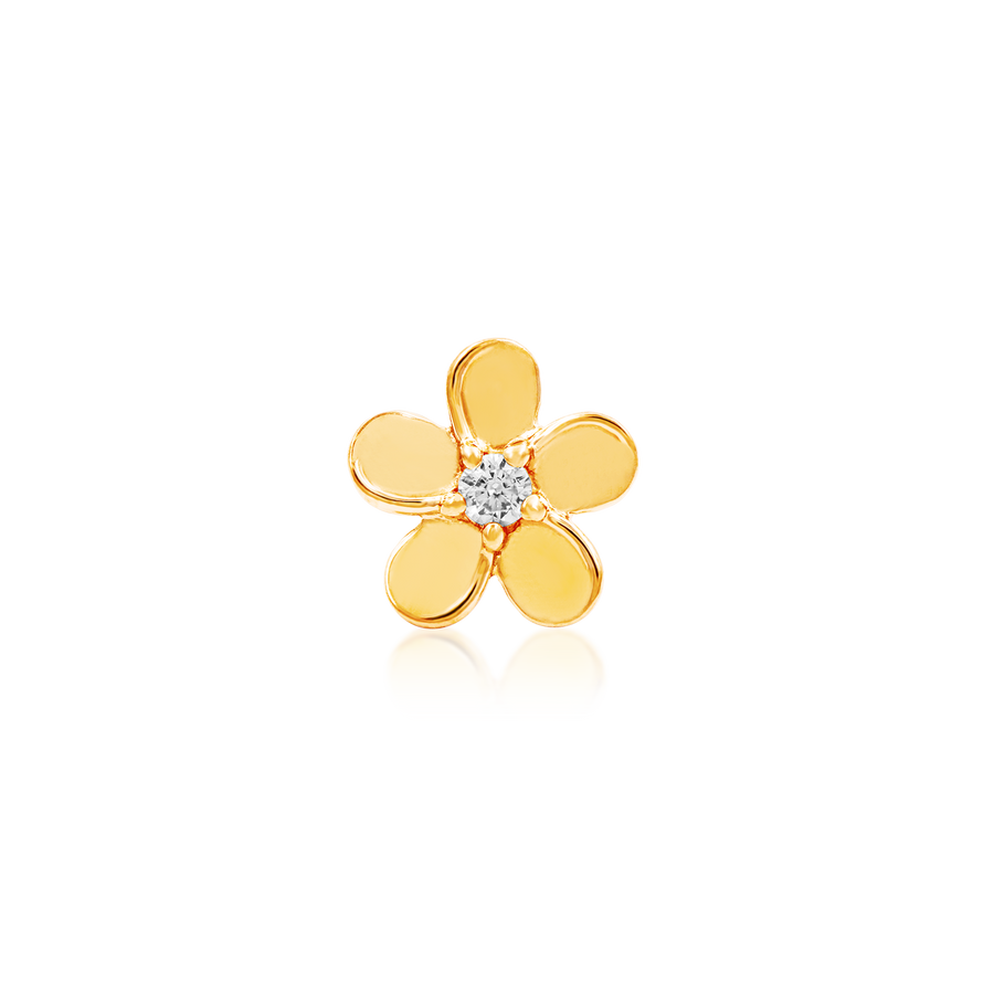Gold Swarovski® Flower Threadless End