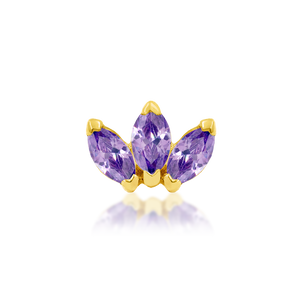 Triple Marquise Fan Threadless End (Various Colors)