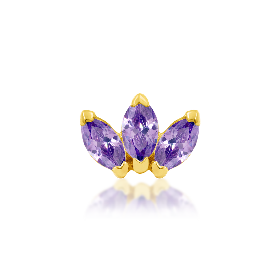 Triple Marquise Fan Threadless End (Various Colors)