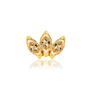 Triple Marquise Fan Threadless End (Various Colors)