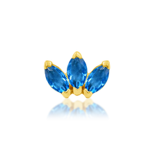 Load image into Gallery viewer, Triple Marquise Fan Threadless End (Various Colors)