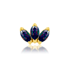Load image into Gallery viewer, Triple Marquise Fan Threadless End (Various Colors)