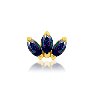 Triple Marquise Fan Threadless End (Various Colors)
