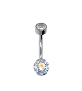 Mini Partial Bezel Navel Curve 14G Curved Barbell