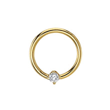 Load image into Gallery viewer, Round Prong Diamond Fixed Ring (Nipple/Daith Oriented)