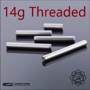 14G People's Titanium Threaded Straight Shaft
