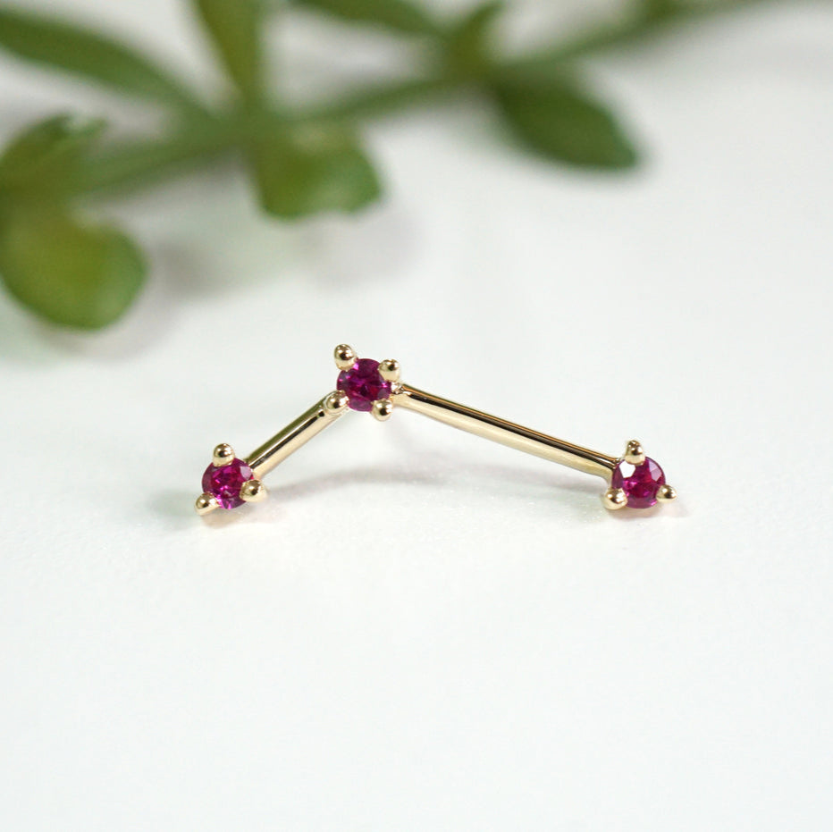 Astera 3 Faceted Gemstone Threadless End