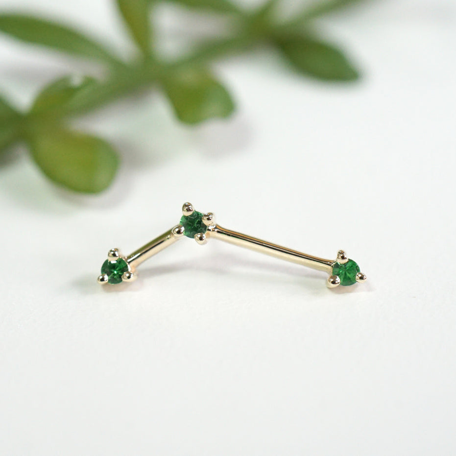 Astera 3 Faceted Gemstone Threadless End