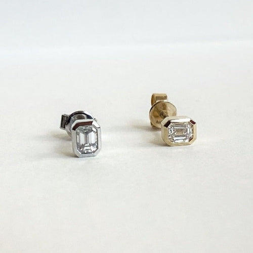 Emerald Solitaire Studs