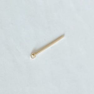 Solid Gold Nostril Screw with Diamond