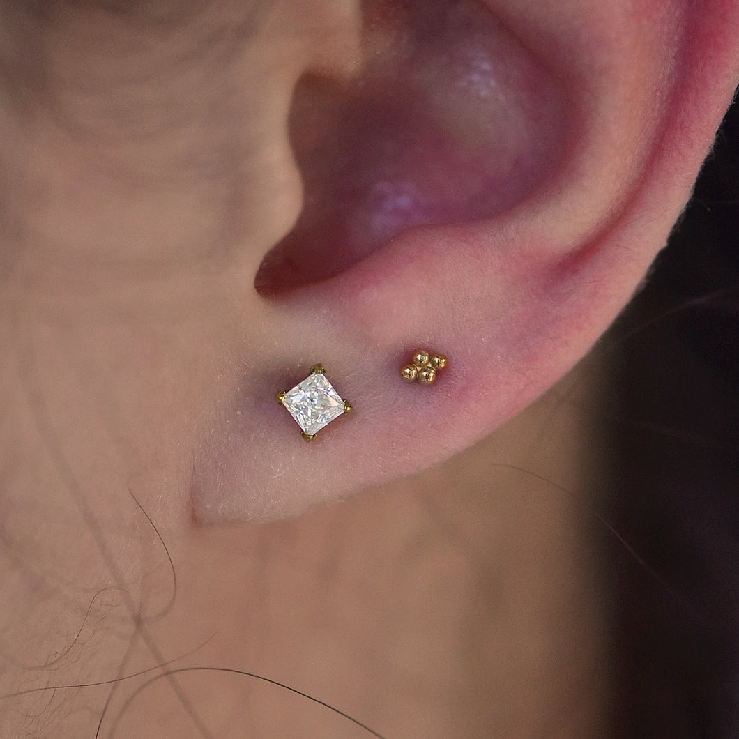 Princess Cut Prong Set Gem Threadless End