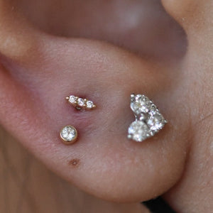 Mishka Prong 3 Diamond Threadless End